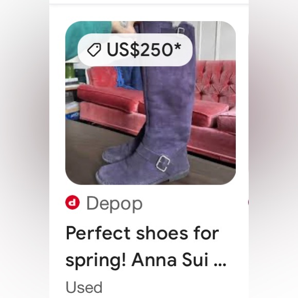 REDUCED!! Anna Sui for Hush Puppies tall suede boots! Zipper! Size 6 us - Picture 15 of 17